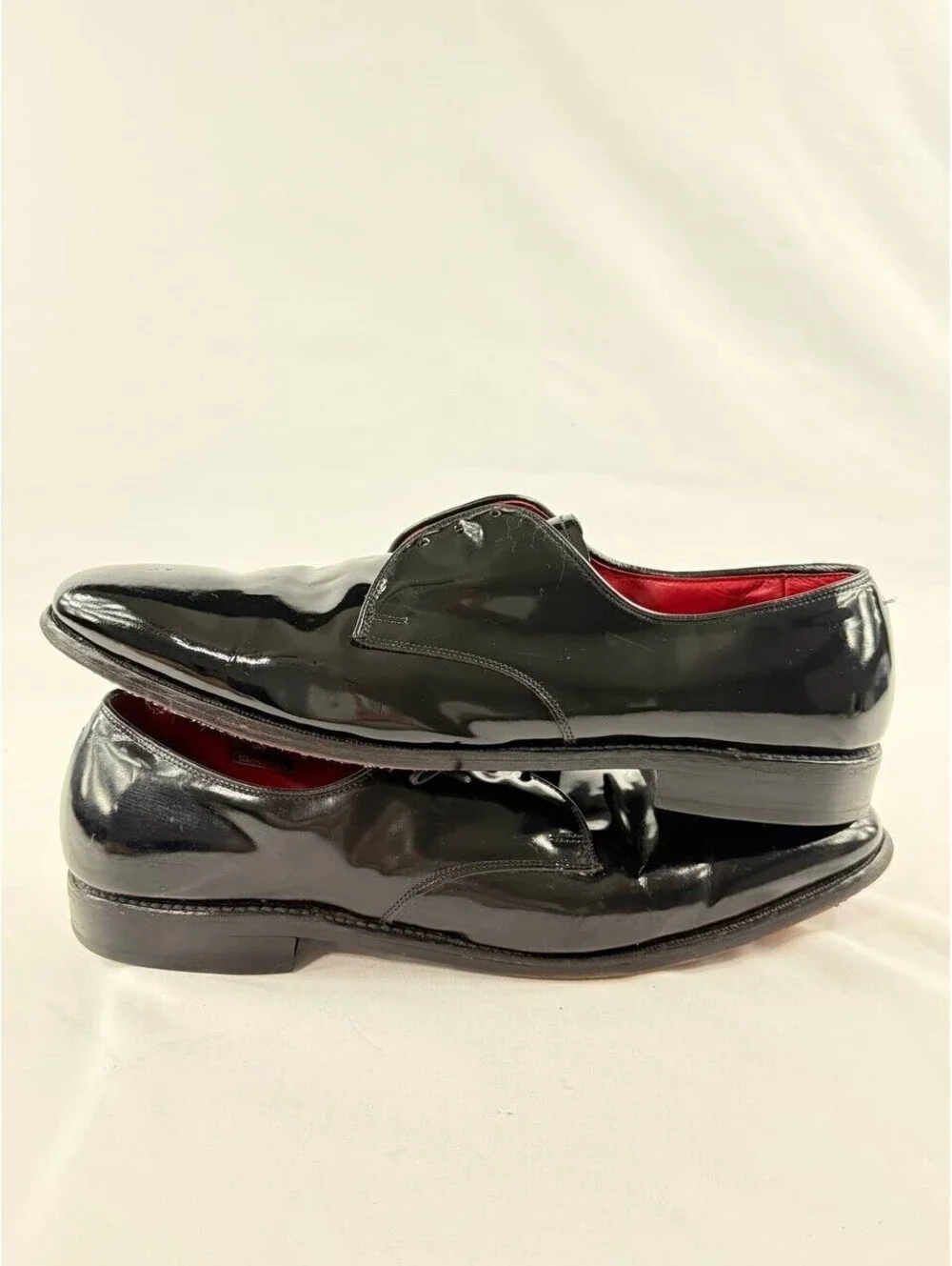 Allen Edmonds Spencer Patent Leather Derby Shoes Black 11 A Narrow USA Tuxedo